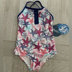 NWT GIRLS HATLEY STARFISH SWIMSUIT.  SIZE 2